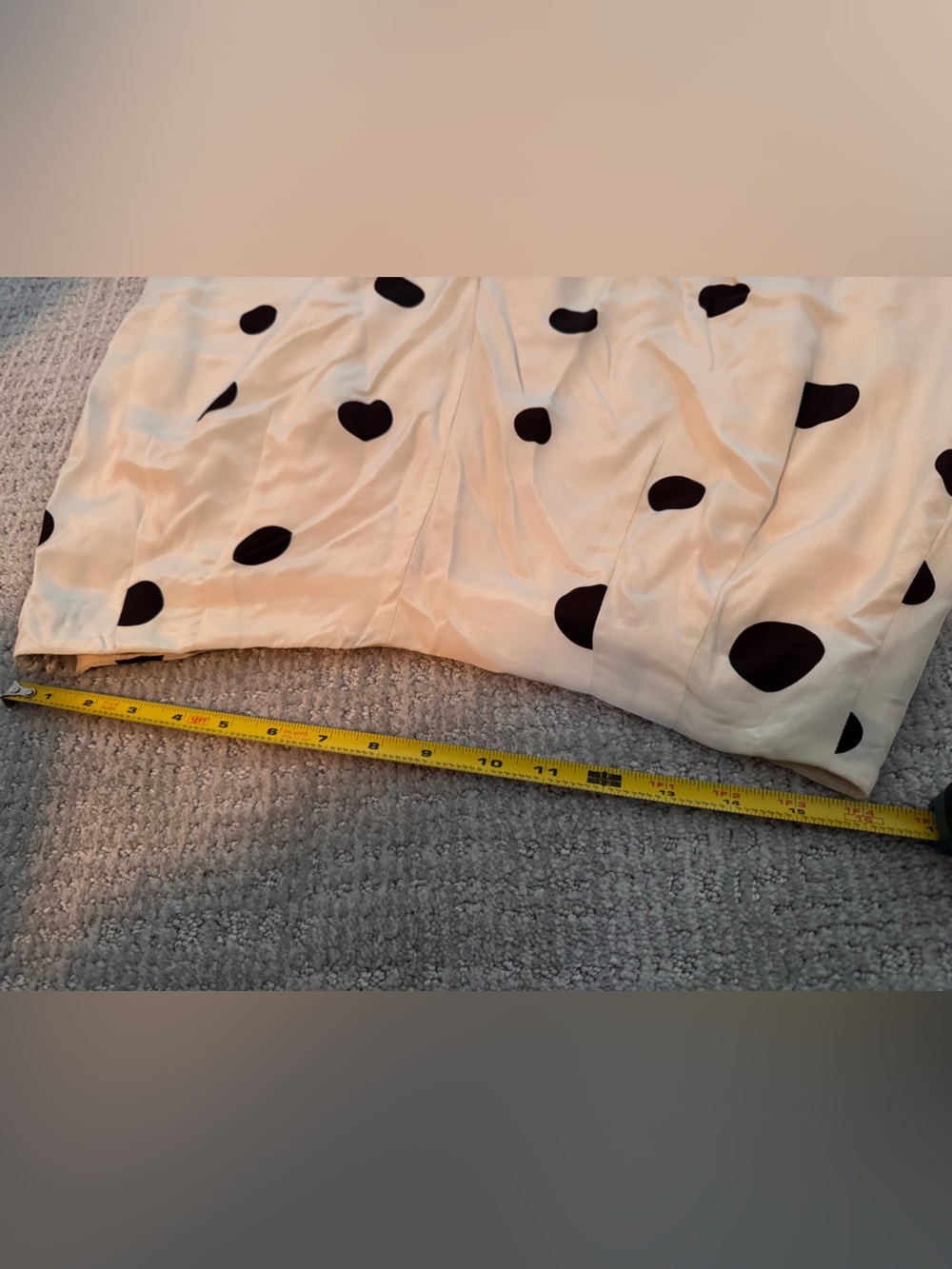 ⚓️ J. Peterman 100% Silk Polka Dot Wide Leg Trousers Ivory Black 14 - Picture 9 of 9